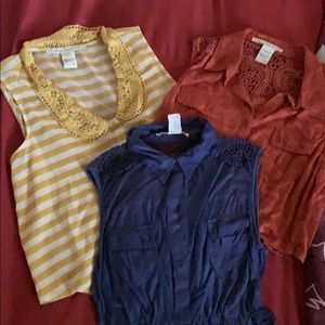 Sleeveless Tie hem tops